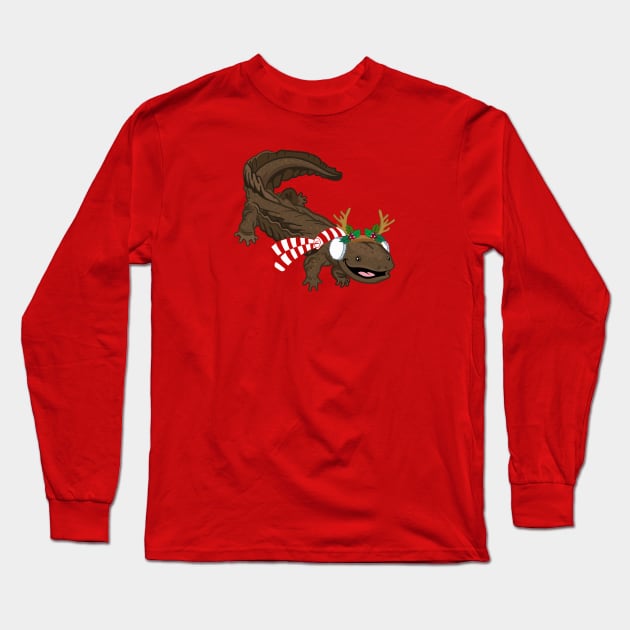 Holiday Hellbender Long Sleeve T-Shirt by Peppermint Narwhal